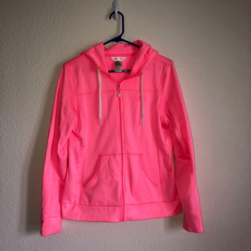 North face pink zip up